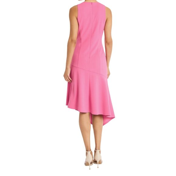 ⚡ NWT Maggy London Sleeveless Asymmetric Hem Midi Dress – Rose, Size 2 - Picture 2 of 3